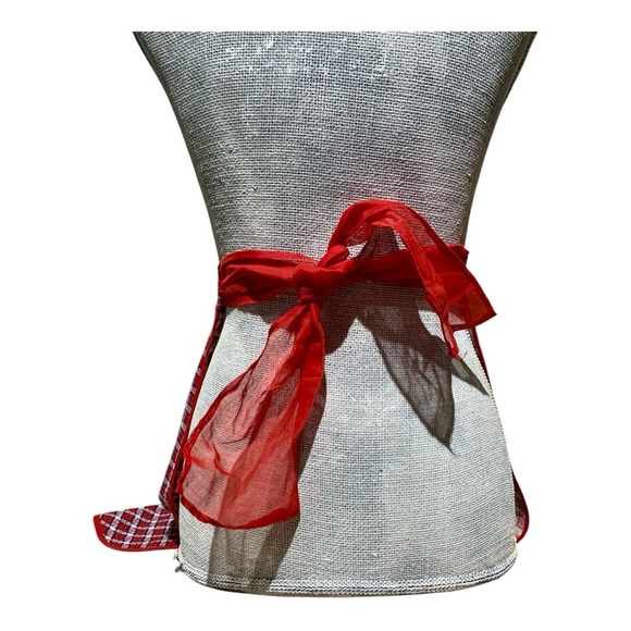 Vintage Plaid & Sheer Apron - Picture 3 of 3